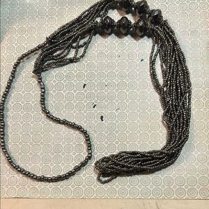 Elegant Black Beaded Necklace